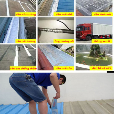 Băng keo chống thấm X2000 tường nhà, mái tôn dán bể nước ,.....đa năng trên mọi vật liệu