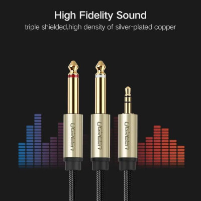 Ugreen UG40794AV126TK 5M Màu Đen Cáp âm thanh 2 đầu 6.5mm dương sang 3.5mm dương cao cấp - HÀNG CHÍNH HÃNG