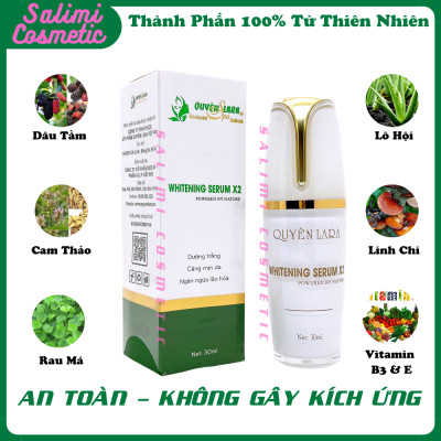 Serum Tái Tạo Da WHITERNING SERUM X2 Quyên Lara 30ml, Giúp Dưỡng Trắng Da, Căng Mịn Da, Giữ Ẩm, Ngăn Ngừa Lão Hóa, Phục Hồi Cấu Trúc Da
