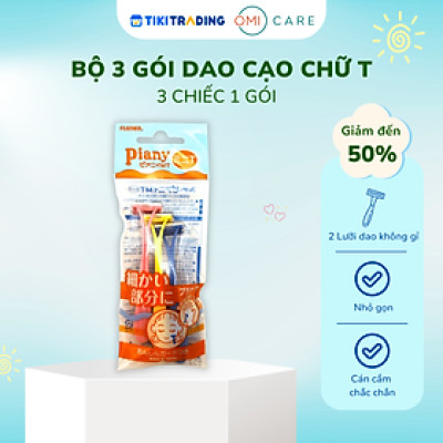 Bộ 3 gói dao cạo chữ t nhỏ gọn feather 03 chiếc/gói