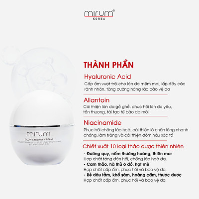 Kem dưỡng trắng da, mờ nám & tàn nhang Mirum 55ml– Mirum Glow Synergy Cream