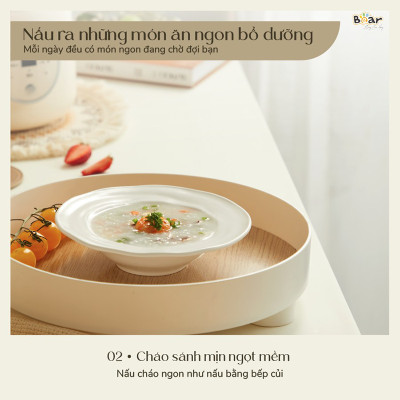 Nồi Nấu Cháo, Nấu Chậm 1.5L Bear SB-NNC15 (120W) - Hàng chính hãng