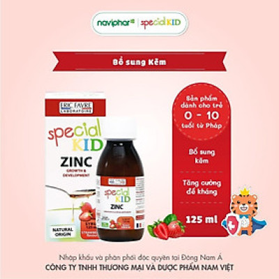 Siro Special Kid Zinc - Bổ sung kẽm cho trẻ đề kháng kém, biếng ăn, kém ăn, tiêu chảy - 125ml - Hàng Chính Hãng