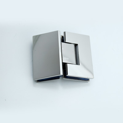 Bản lề cabin tắm kính 135 độ lệch cạnh thẳng inox 304 mặt gương Hiwin HG-010 