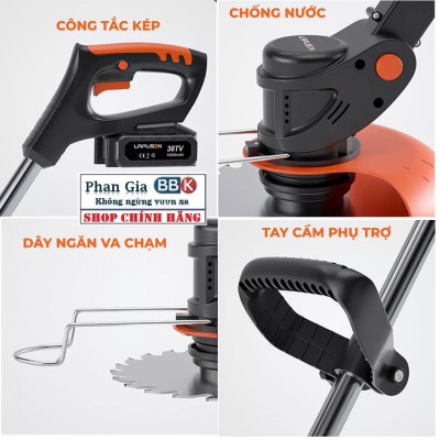 Máy Cắt Cỏ, Tỉa Cành Cầm Tay LAPUSEN Pin Khủng 15000mah, Động Cơ Mạnh 1800W