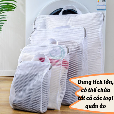 Túi giặt lưới chống biến dạng đồ 3 size– Dạng hộp có quai xách Túi lưới giặt đồ 3D cao cấp  Túi giặt vải lưới chống xù – Giữ phom quần áo Túi giặt bảo vệ đồ thời trang – Có tay cầm tiện lợi