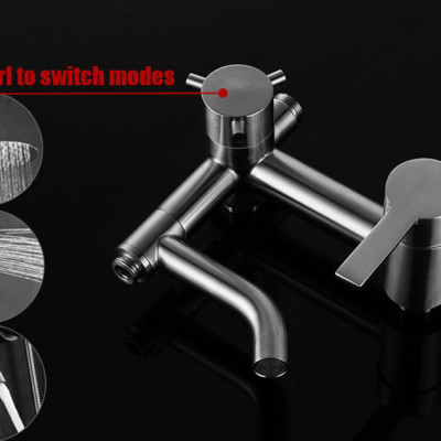 Bộ Sen cây tắm Đứng nóng lạnh inox sus 304 tròn lệch