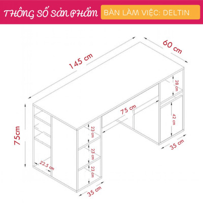 Bàn làm việc đơn giản cho gia đình SMLIFE Deltin