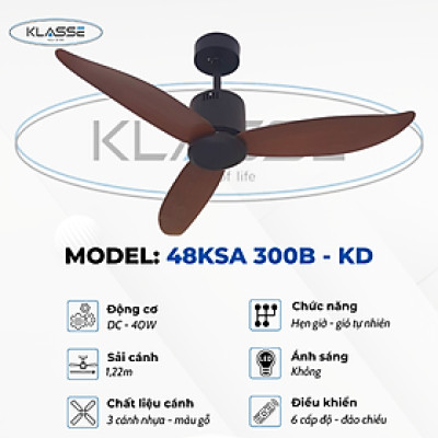 Quạt trần ba cánh Klasse 48KSA 300B – KD Hàng chính hãng