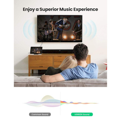 Ugreen UG80847AV170TK 2M Màu Đen Đầu cáp Màu Nâu Cáp chuyển đổi âm thanh 3.5mm sang 2 cổng RCA - HÀNG CHÍNH HÃNG