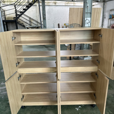 Kệ giày dép lớn gia đình và văn phòng Juno Sofa 1m2 x 1m2, gỗ công nghiệp màu tự nhiên