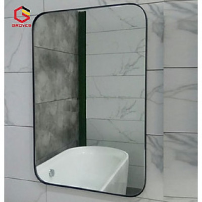 Gương Groves chữ nhật viền khung nhômđen Gtd- 700x500 mm (sang trọng hiện đại, quý phái)