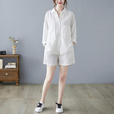 Set bộ sơ mi Linen đi chơi, đi biển xinh, mẫu mới mùa hè năm nay, phong cách cá tính trẻ trung