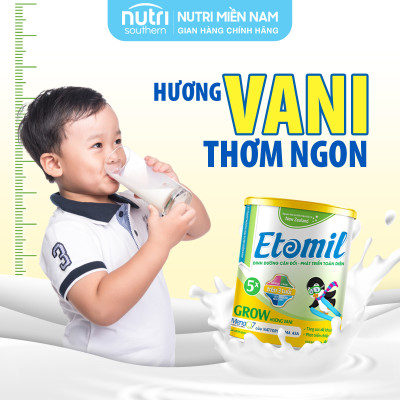 Sữa Etomil 5X Grow hộp 700g - Giúp bé tăng cường phát triển chiều cao (Sữa công thúc cho trẻ em từ 3 tuổi trở lên)