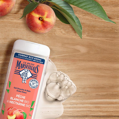 Gel tắm 92% hữu cơ Le Petit Marseillais (650ml) - Hàng chính hãng