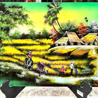 Tranh sơn mài - ĐỒNG QUÊ VIỆT NAM - Size 40x60 cm