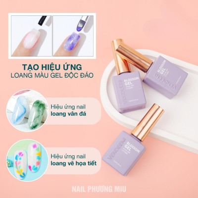 Top Loang VENDEENI 15ml Làm Nail Sơn Gel Trong Suốt Và Đặc Vừa Phải Tạo Hiệu Loang Màu
