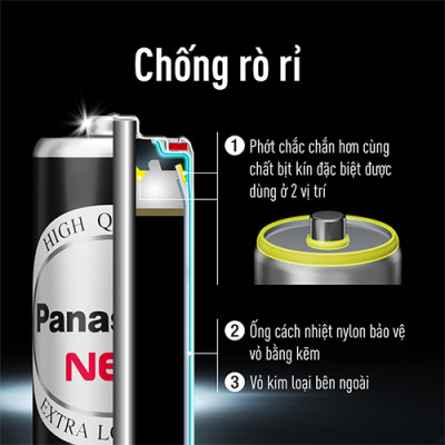 Hộp Pin than đen Panasonic AAA R03NT/2S-V (60 viên) - Hàng chính hãng