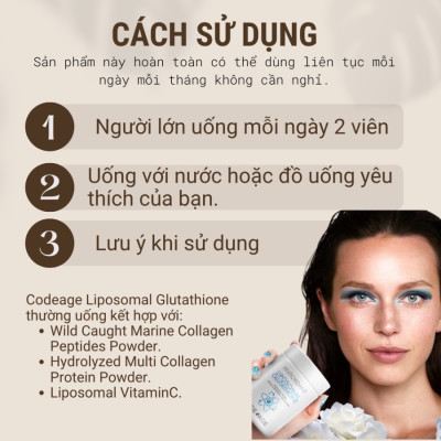 Viên Uống Chống Oxy Hóa, Làm Sáng Da, Thải Độc Gan Codeage Liposomal Glutathione (60 Viên)