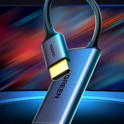 Ugreen UG70693CM323TK 4K 60hz Bộ chuyển đổi HDMI sang USB Type-C màu ghi xám có cổng cấp nguồn micro usb 5v - HÀNG CHÍNH HÃNG