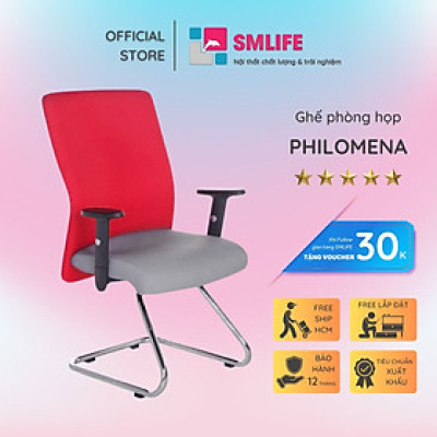 Ghế phòng họp chân quỳ inox bọc vảiSMLIFE Philomena