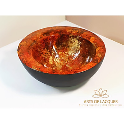 Bát Sơn Mài Thả Hoa Tròn