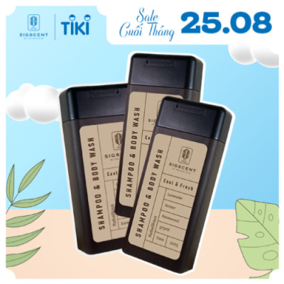 Sữa tắm dầu gội cho nam hương nước hoa 375ml Rebellious thương hiệu SIGSCENT- COMBO 3