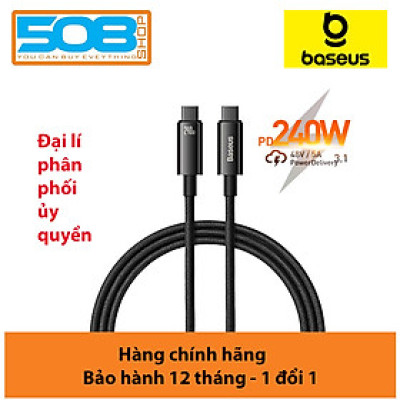 Cáp sạc nhanh, truyền dữ liệu PD 100W, Ba-se-us Tungsten Gold Fast Charging Data Cable Type-C to Type-C PD 240W - Hàng chính hãng