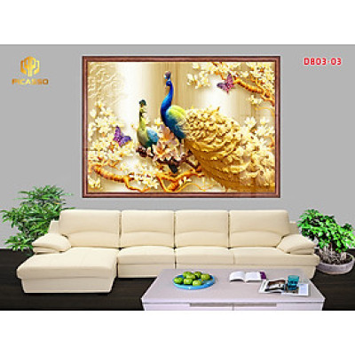 Tranh kính cường lực Chim Công D803 03 (được chọn nhiều mẫu)