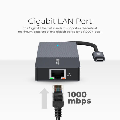 Cổng Chuyển Đổi Mazer Infinite Multimedia Pro Hub 8-in-1 USB-C - Hàng Chính Hãng