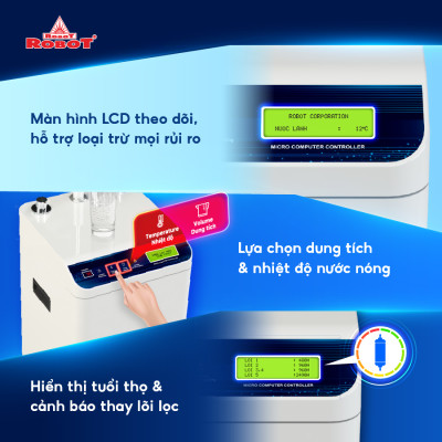 MÁY LỌC NƯỚC NÓNG THÔNG MINH LẠNH ROBOT UltraQC-6U - Hàng Chính Hãng