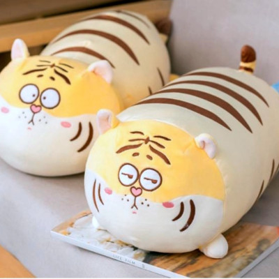 Thú nhồi bông hổ mặt ngáo mắt tròn dễ thương - Size từ 45cm đến 70cm - Quà tặng gấu bông hổ êm mịn.