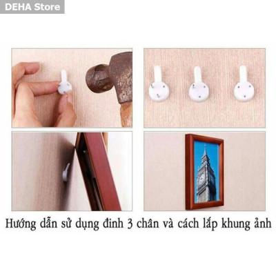Khung ảnh treo tường 11 khung trang trí quán bún tặng kèm đinh 3 chân