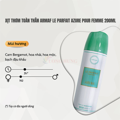 Xịt khử mùi làm thơm cơ thể Armaf Le Parfait (200ml) - Hàng chính hãng