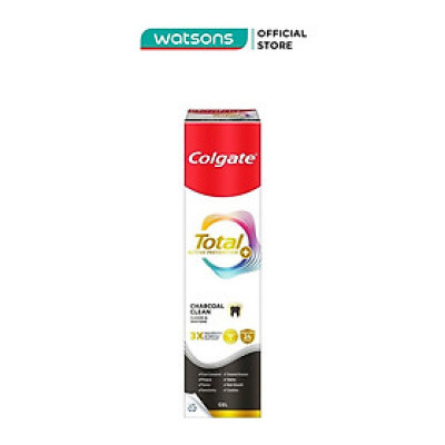 Kem Đánh Răng Colgate Total Charcoal Clean Than Tre Loại Bỏ Vết Ố 150g