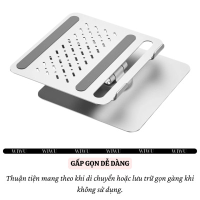 Giá đỡ nhôm nguyên khối tản nhiệt Xoay 360 độ hiệu WIWU S801 cho Laptop / Macbook / iPad từ 10 - 17 inch, Gấp gọn tiện lợi - Hàng nhập khẩu