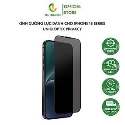 Kính Cường Lực chống nhìn trộm UNIQ OPTIX PRIVACY dành cho iPhone 15 Pro/ 15 Pro Max - Hàng Chính Hãng
