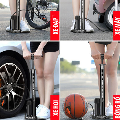 Bơm Tay Xe Đạp SP-P32 với tay cầm chống trượt, đầu bơm đa van 160PSI, Đa Dụng cho Xe Đạp, Xe máy, Xe Ô Tô, lõi nhôm bên trong, kín chống ngược khí - Mai Lee