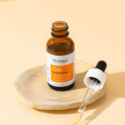 Serum sáng da mờ thâm Vitamin C PRETASA C10 Extra Serum - Hàng Chính Hãng