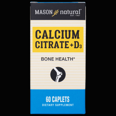 Viên uống Bổ sung canxi hữu cơ cho cơ thể Mason Natural Calcium Citrate + D3 – hộp 60 viên