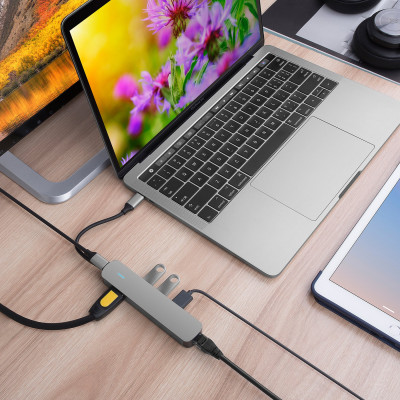 CỔNG CHUYỂN HYPERDRIVE 4K HDMI 6-IN-1 USB-C HUB FOR MACBOOK, SURFACE, ULTRABOOK, CHROMEBOOK, PC & USB-C DEVICES -HD233B - HÀNG CHÍNH HÃNG