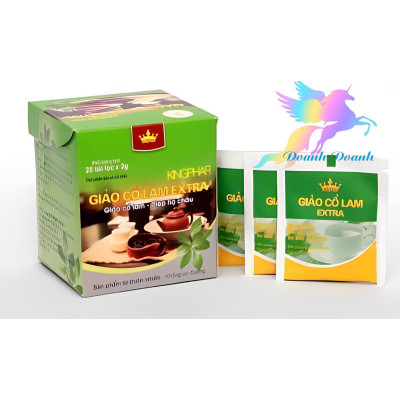 ￼Trà giảo cổ lam Extra 20 Túi Kingphar -  Giúp hạ mỡ máu, giảm cholesterol toàn phần, ngăn ngừa xơ vữa mạch máu