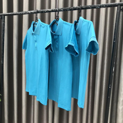 Áo Thun Có Cổ Cá Sấu 4 Chiều Xanh Da Trời