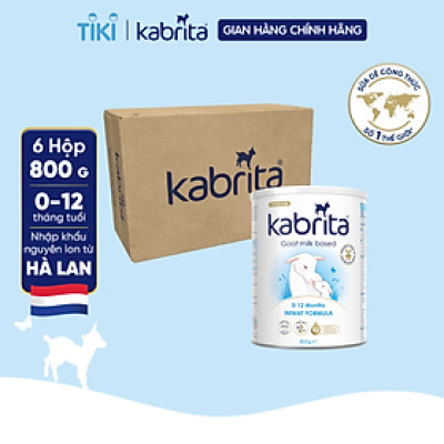 [Phiên bản mới] Thùng 6 lon Sữa dê Kabrita số 1 cho trẻ từ 0 -12 tháng - Lon 800g