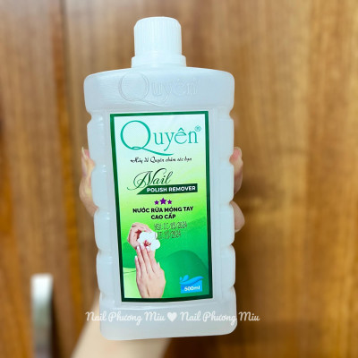 Nước Rửa Móng Axeton Quyên 500ml, Dung Dịch Rửa Móng Chuyên Làm Nail Sạch Nhanh, Axetol Mùi Dễ Chịu, Axetol Phá Gel Nail Phương Miu Nữ Women