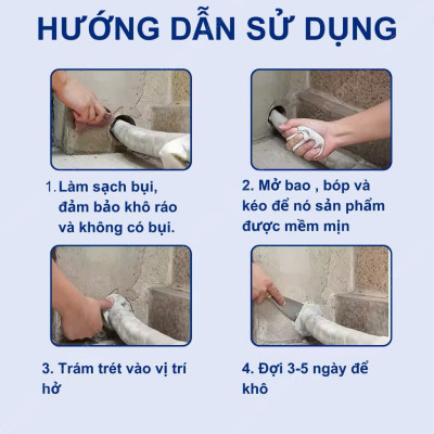 Set 10 Gói Xi Măng Dẻo Bịt Lỗ Điều Hòa, Hở Tường Nhà Chống Chuột, Chống Thấm Nước - HÀNG CHÍNH HÃNG MINIIN