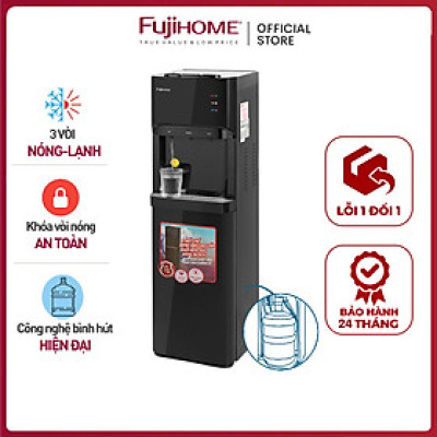 Cây nước nóng lạnh bình âm Fujihome WD606C, máy nước nóng lạnh bình hút 3 vòi, lạnh Block khóa vòi nóng an toàn tự động ngắt tiết kiệm điện - Hàng chính hãng