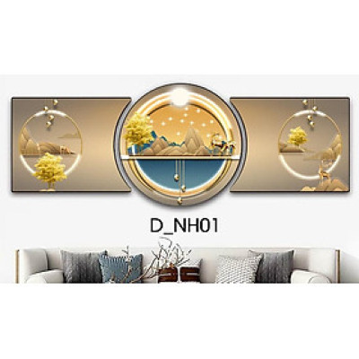 Mẫu Mới Bộ Tranh Treo Tường Hiện Đại năm 2022 Tráng Gương Cao Cấp . Tặng Kèm Bộ Đinh Treo H1