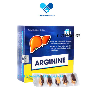 Viên bảo vệ gan Arginin Phúc Vinh Hộp 60 viên - Giảm rối loạn chức năng gan - nổi mẫn ngứa - mề đay - dị ứng - vàng da