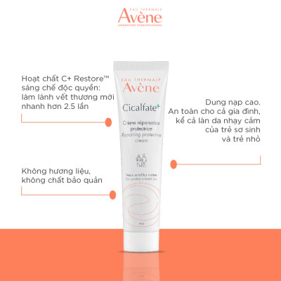 Kem dưỡng phục hồi làm lành da nội sinh, ngăn ngừa nhiễm khuẩn AVÈNE CICALFATE+